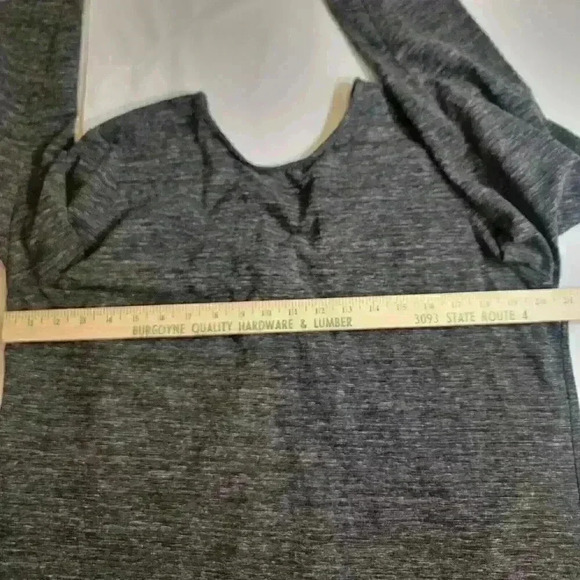 J. Jill Pure Jill Top Size Large Gray Long Sleeve Rear V Neck Twisted Knot - Picture 5 of 10